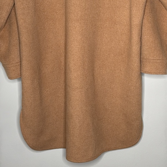 GAP Recycled Wool Blend Jacket Shacket Button Front Womens Size XL Tall in Camel - Picture 9 of 11